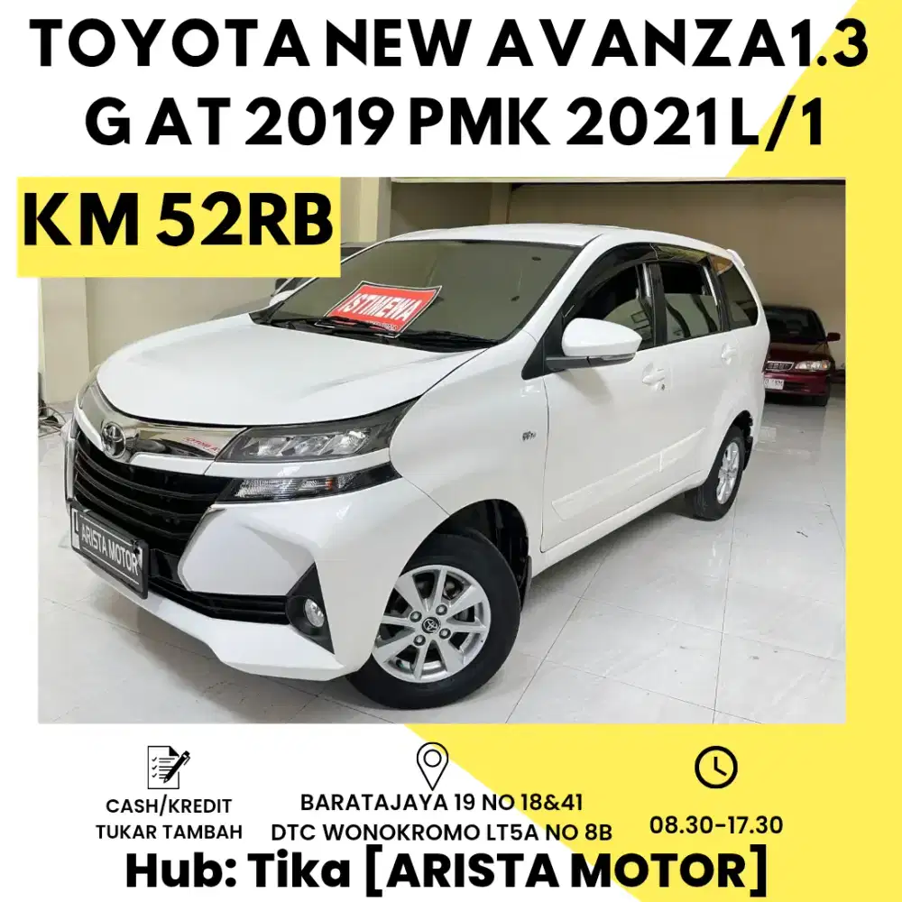 Toyota New Avanza 1.3 G AT 2020 Pmk 2021 Per Orangan L/1
