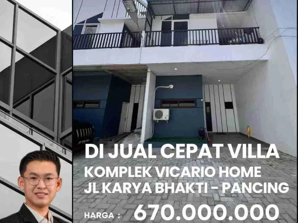 DIJUAL CEPAT RUMAH BAGUS DAN FURNISHED DI KOMP VICARIO HOME KARYA BHAKTI DAERAH PANCING