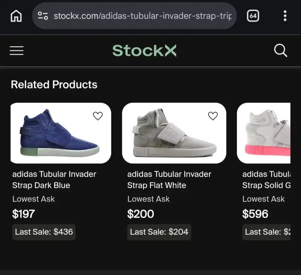 ADIDAS TUBULAR INVADER STRAP WHITE SIZE 40