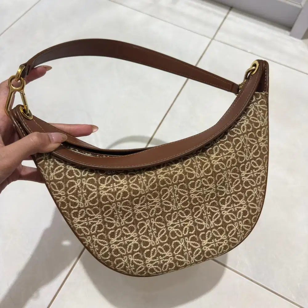 Loewe Luna Small Bag Anagram Jacquard in Tan