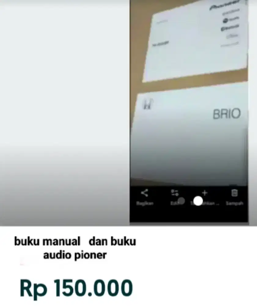 Buku manual dan buku audio pioner original brio 2020