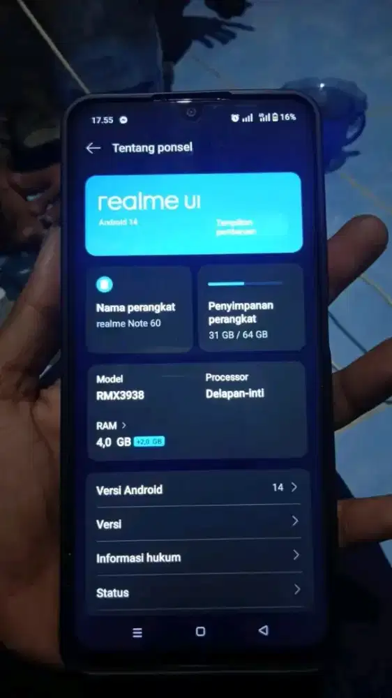 Realme Note 60 Ram 4+2/64
