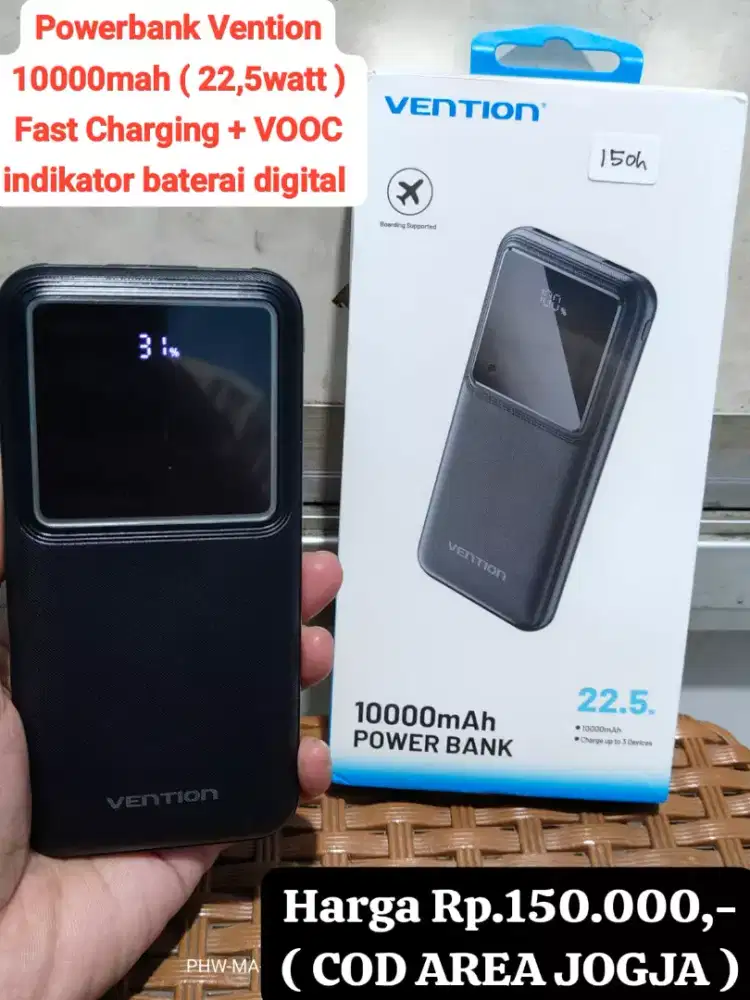 Powerbank Vention 10000mah 22,5watt ( COD AREA JOGJA )