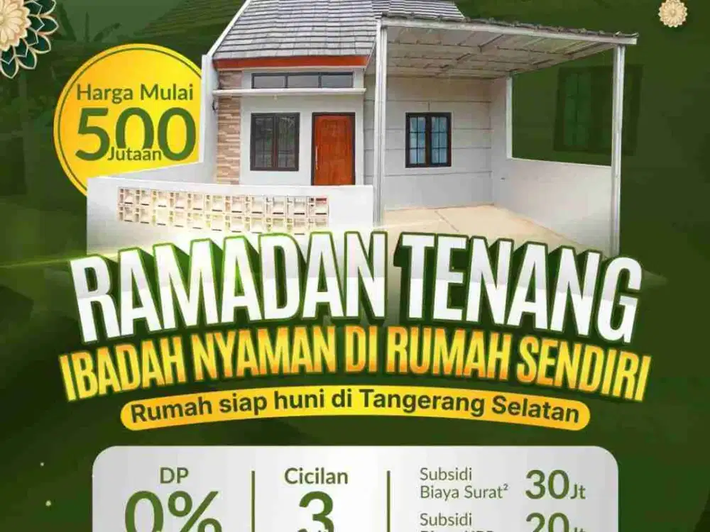 Dijual Rumah Baru 1 Lantai SIAP HUNI Bisa KPR Babakan Pocis Setu Tangerang Selatan KAS