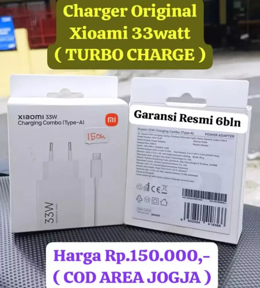 Charger Original Xiaomi 33watt ( GARANSI RESMI 6bln )