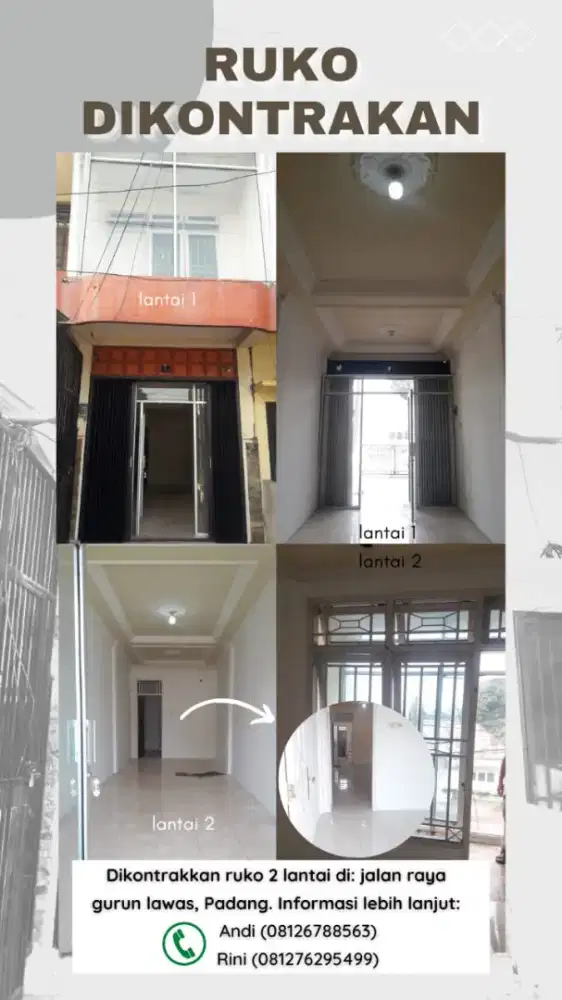 Dikontrakan ruko 2 lantai
