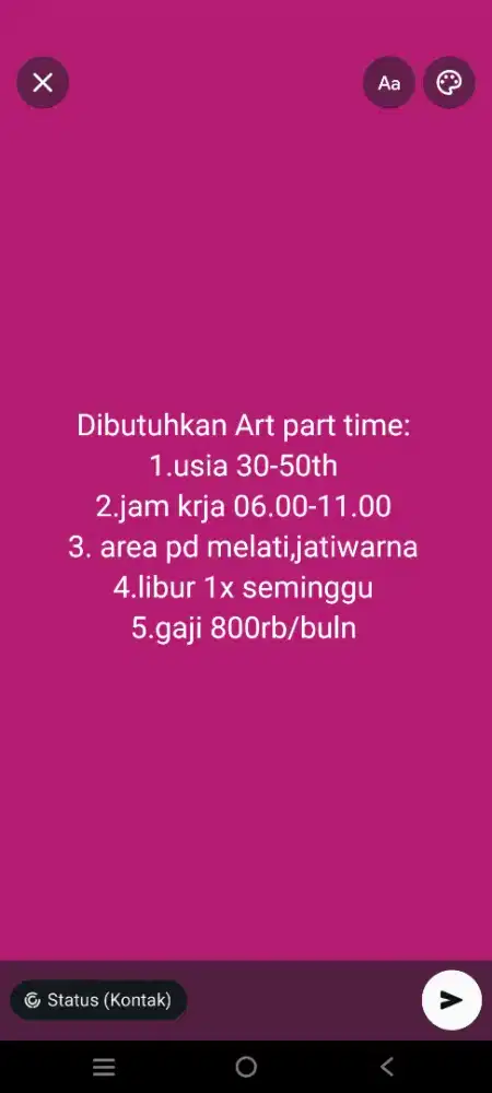 Dibutuhkan Art Part time