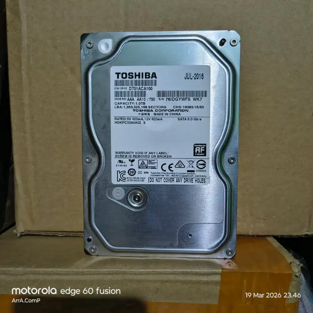 .:: HARDISK PC 1TB TOSHIBA SEAGATE SATA 3 ::.