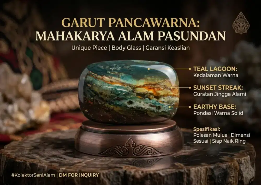 [KOLEKSI TERBATAS] Batu Akik Garut Pancawarna Super