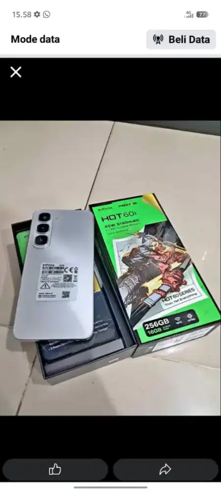 Infinix Hot 60i RAM 16GB/256GB Fullset Murah! Harga 1,8 Juta Nego