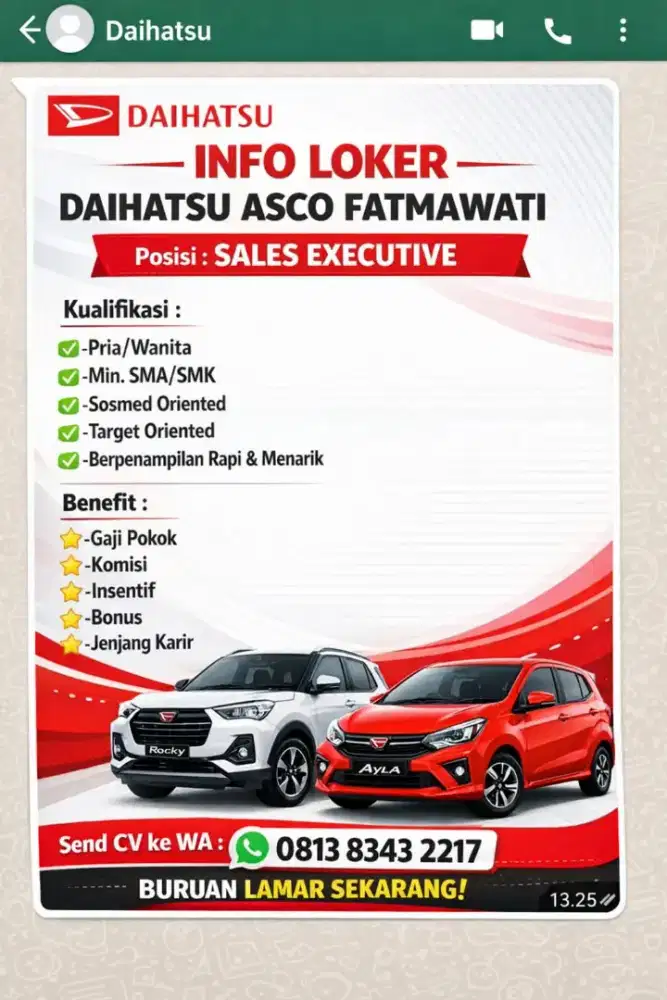 Lowongan pekerjaan sales marketing