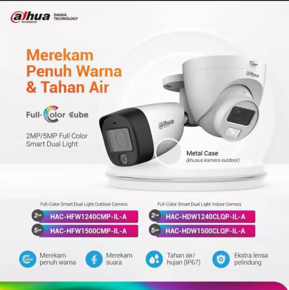 paket cctv dahua full color audio 5mp