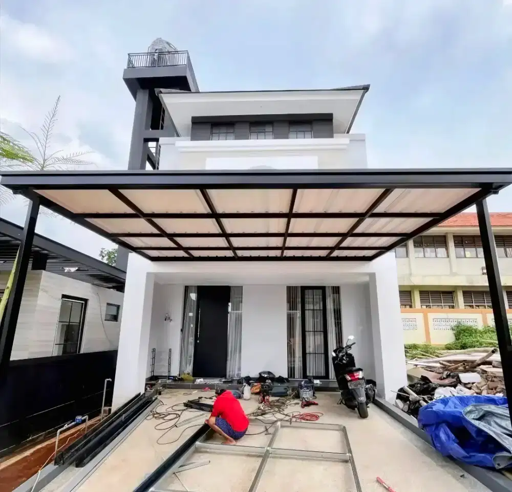 Kanopi rangka hollow atap alderon