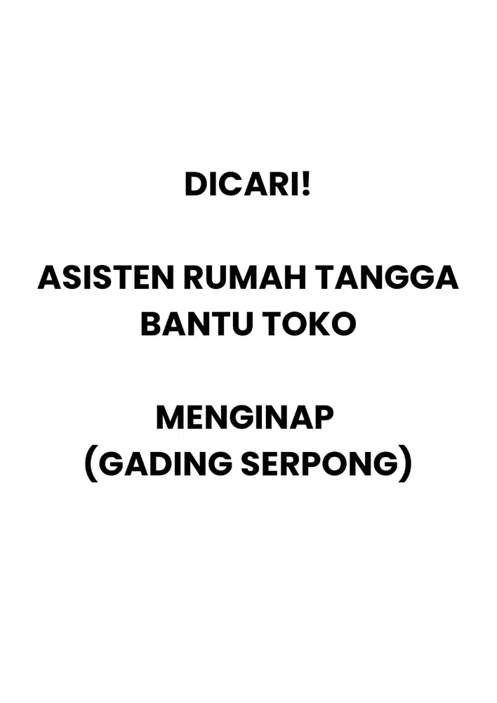 DICARI ART BANTU TOKO