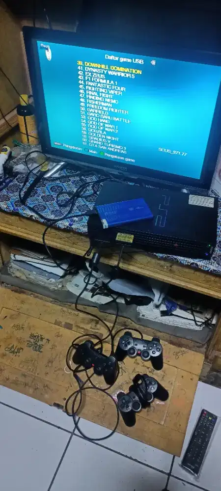 ​PS2 Fat Seri HDD Eksternal - Full Game & 3 Stik - Siap Pakai!