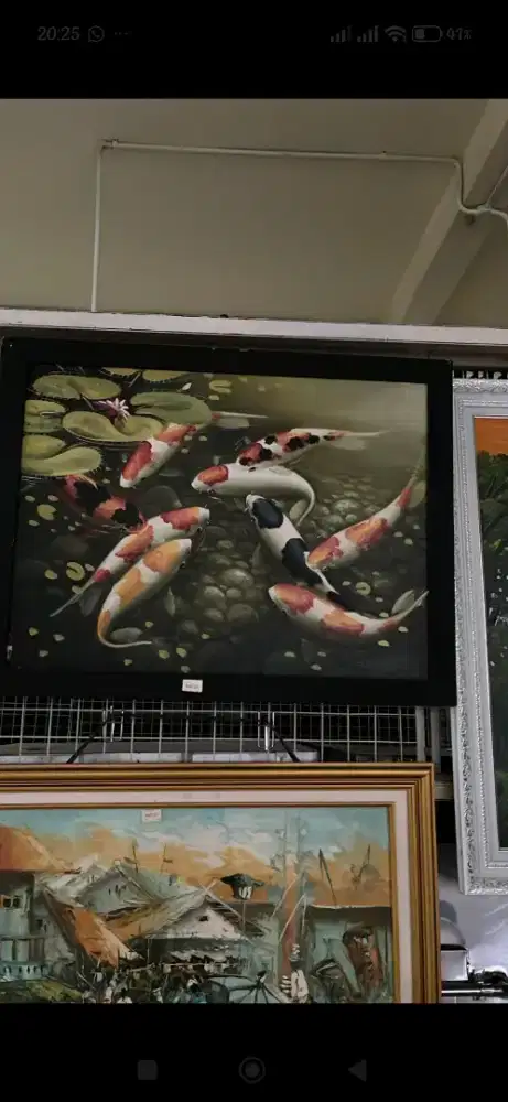 Lukisan 9 koi kanvas