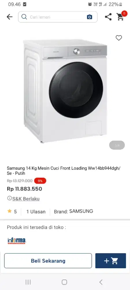 PROMO KREDIT SAMSUNG 14KG MESIN CUCI FRONT LOADING