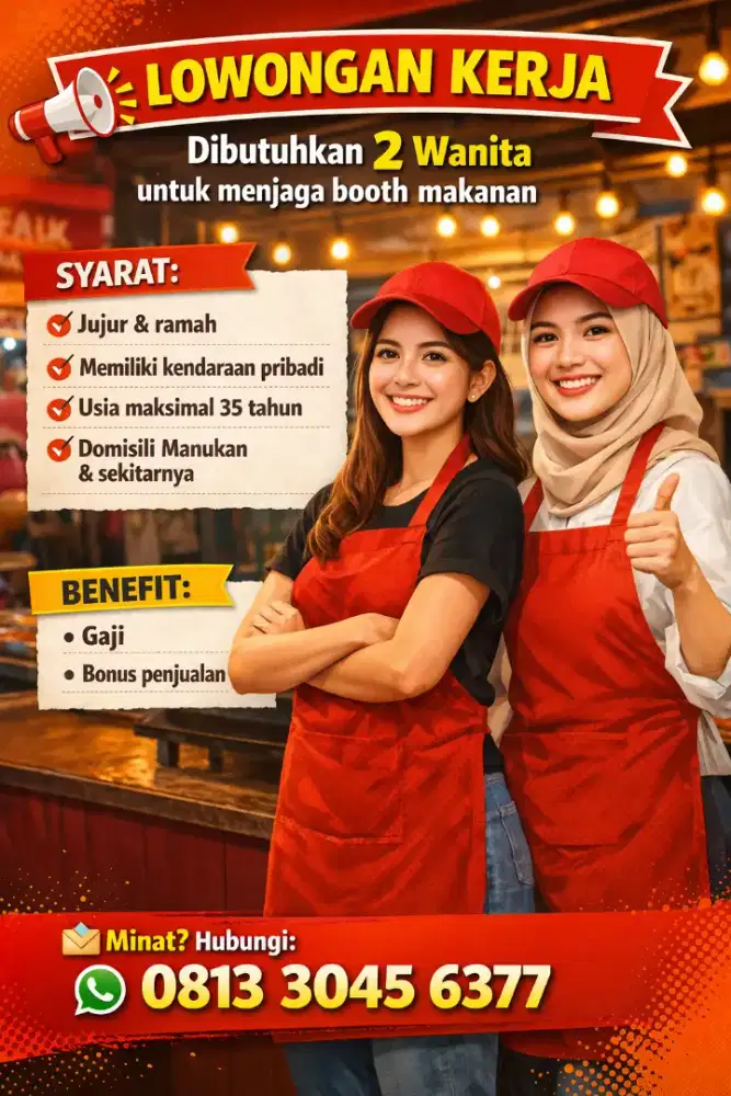 Lowongan kerja jaga booth makanan
