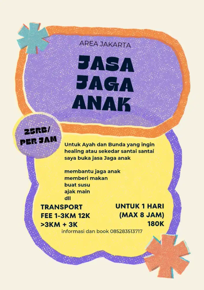 Jasa Jaga Anak perjam atau perhari