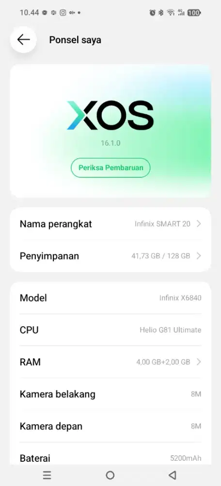 Di jual Infinix smart 20 harga Ram 4 128