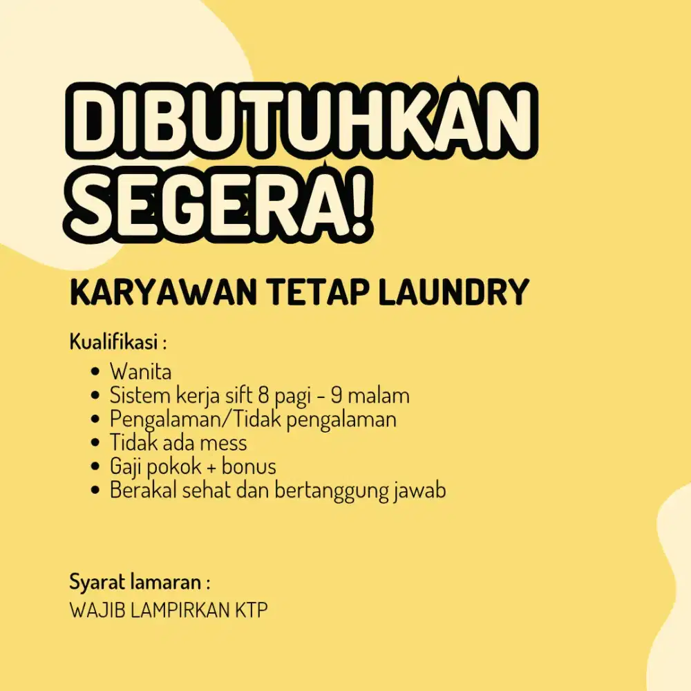 Lowongan kerja laundry