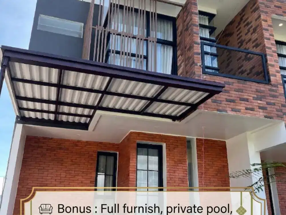 Rumah Villa Mewah Mepet Sawah Lokasi Premium