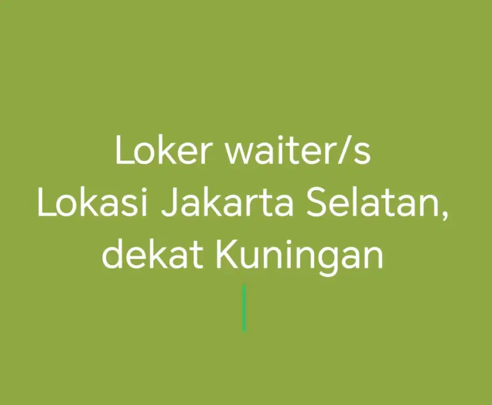 Loker Waiter/s pengalaman