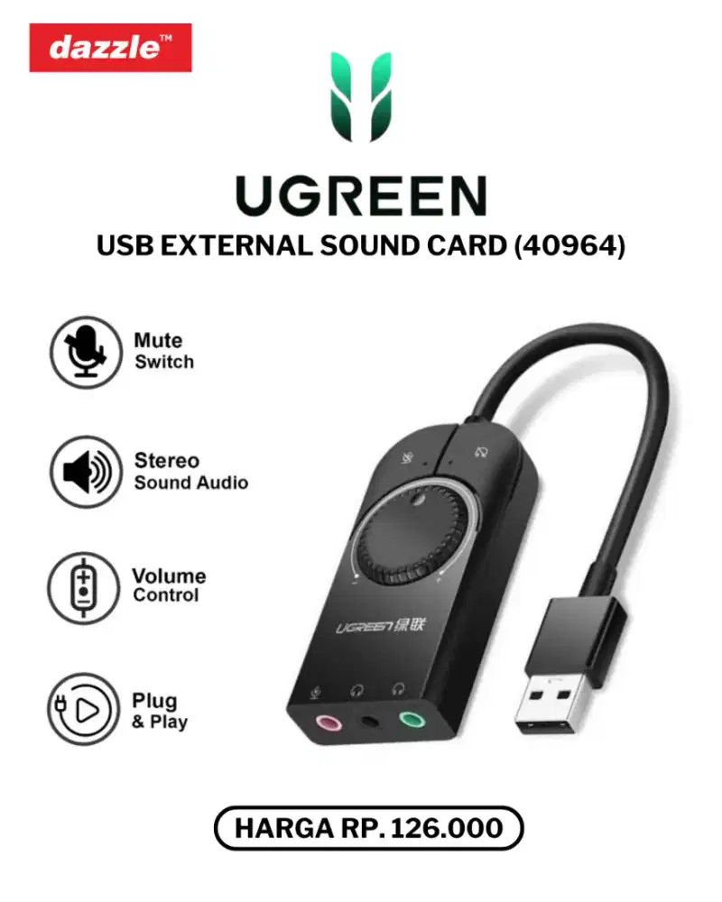 UGREEN USB EXTERNAL SOUND CARD (40964)