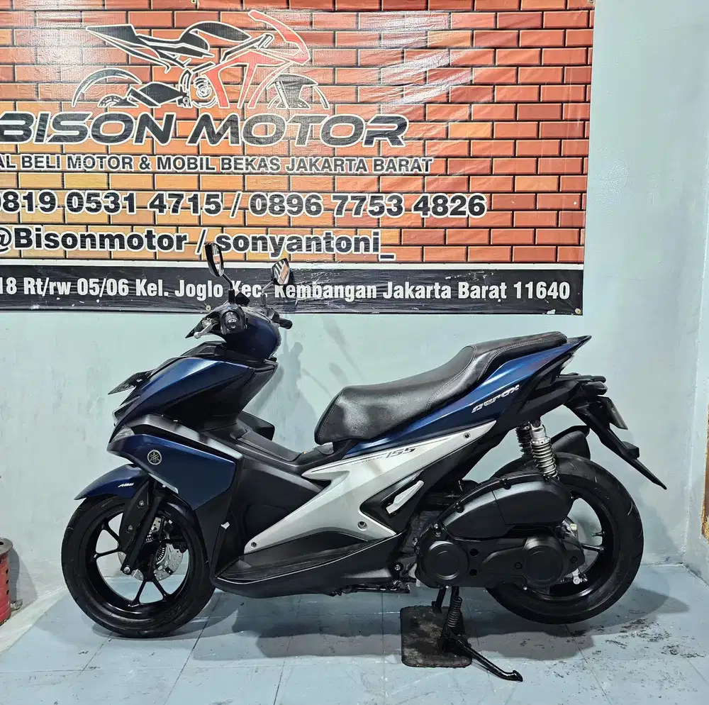 ISTIMEWA ! YAMAHA AEROX OLD ABS KEYLESS 155 VVA TAHUN 2017 BIRU DOFF