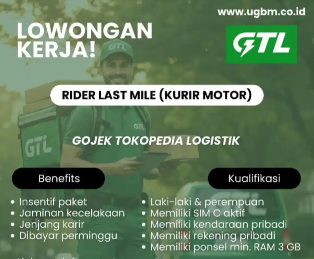 KURIR MOTOR GTL - GOJEK TOKOPEDIA LOGISTIK