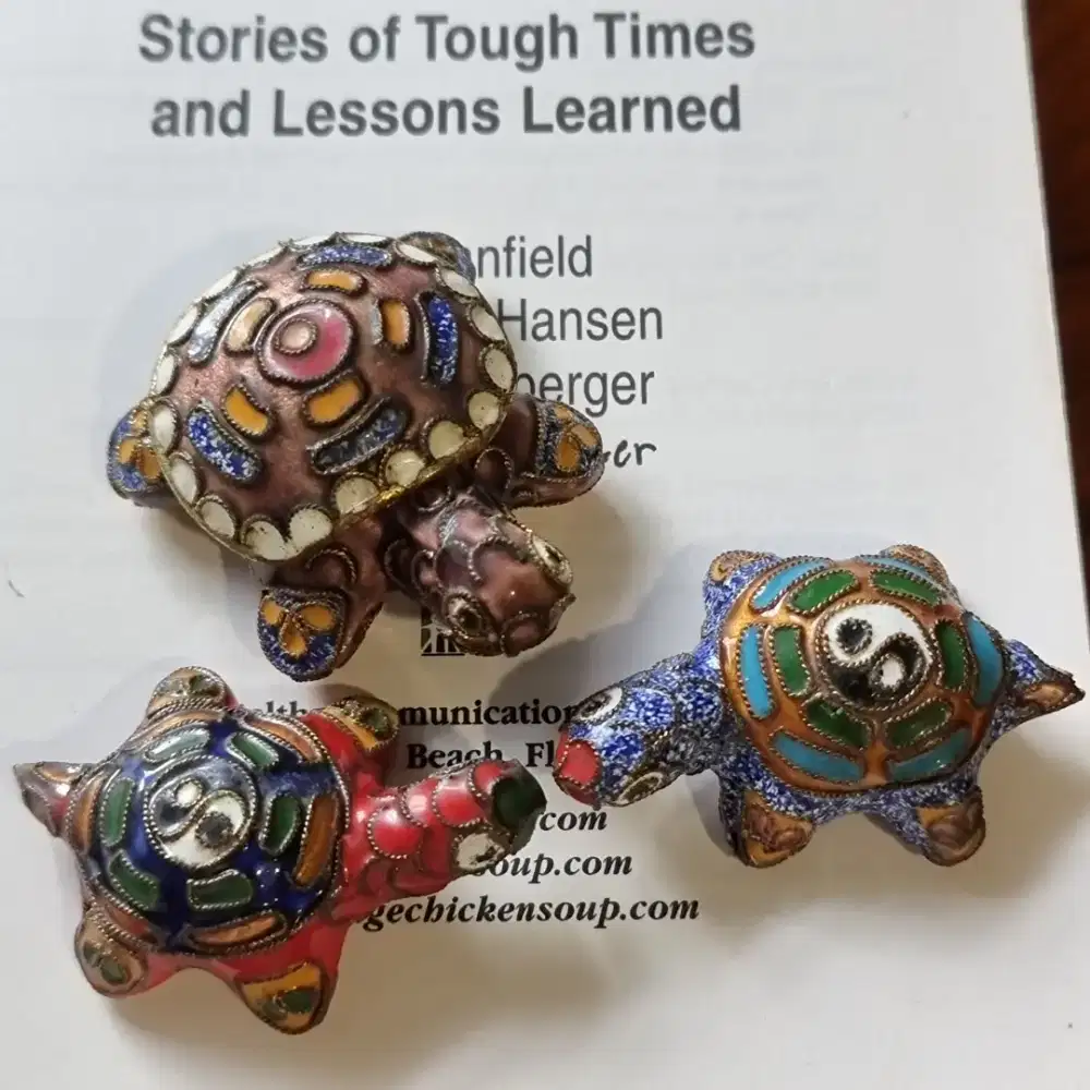 Pajangan cloisonné kura-kura set of 3