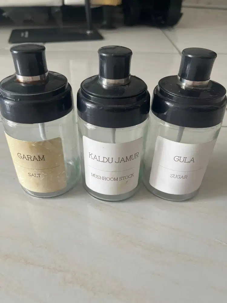 SET BUMBU DAPUR KACA+SENDOK (ISI 3)