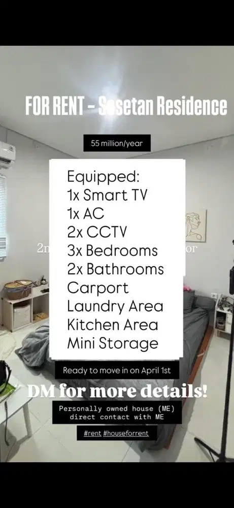 For Rent in Maja Sesetan Residence N15