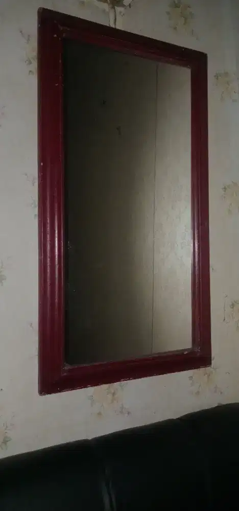 Cermin Kayu Jati Belanda Coklat