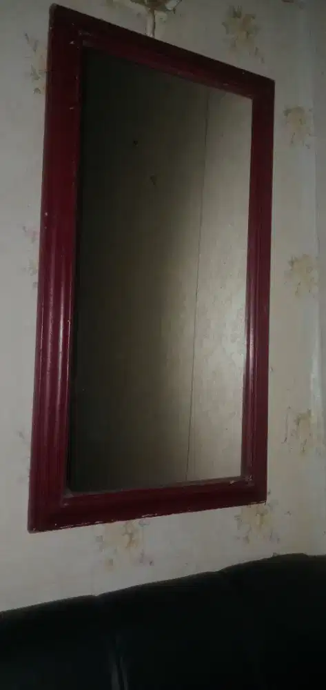 Cermin Kayu Jati Belanda Coklat