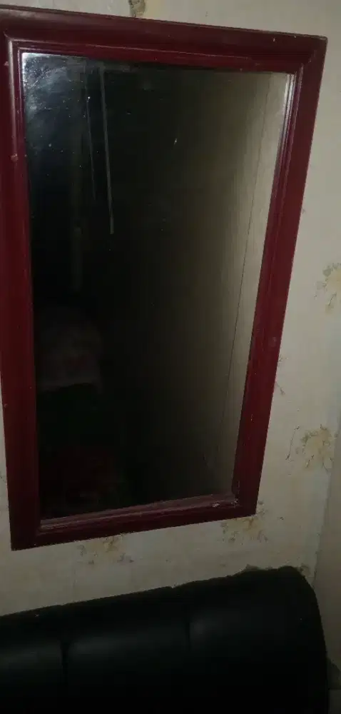 Cermin Kayu Jati Belanda Coklat