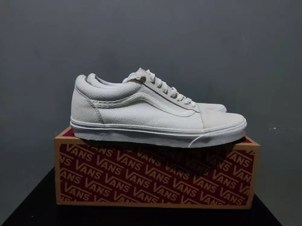 BNIB Vans Oldskool Textured Blanc de Blanc White - EU 45