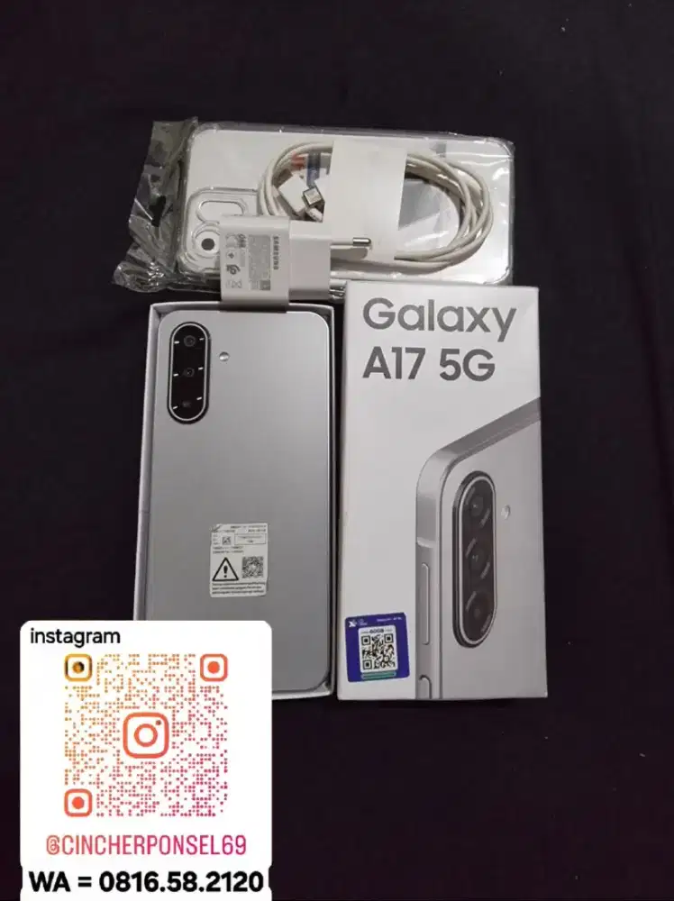 Jual hp mulus SAMSUNG A17 5g 8/256 likeNEW istimewa grns masih panjang