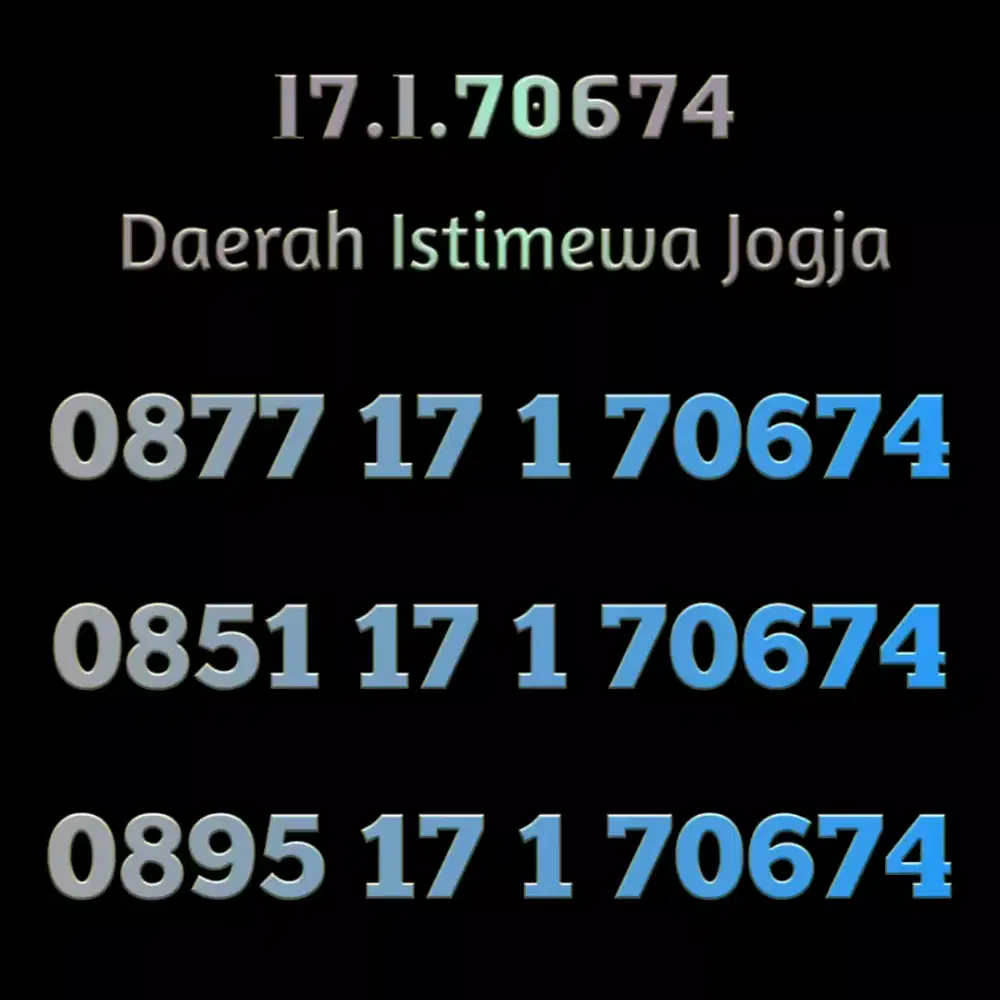 Nomor Cantik Exsclusive Full Karakter 171 70674 Limited Edition