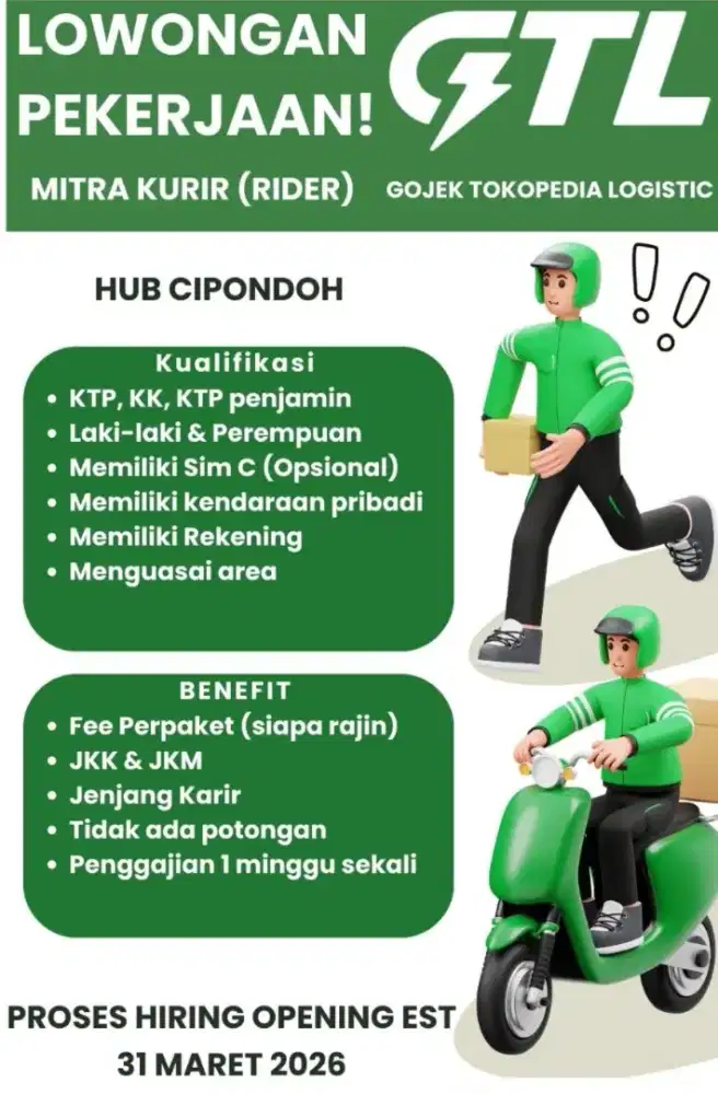 OPEN REKRUTMEN RIDER AREA CIPONDOH..