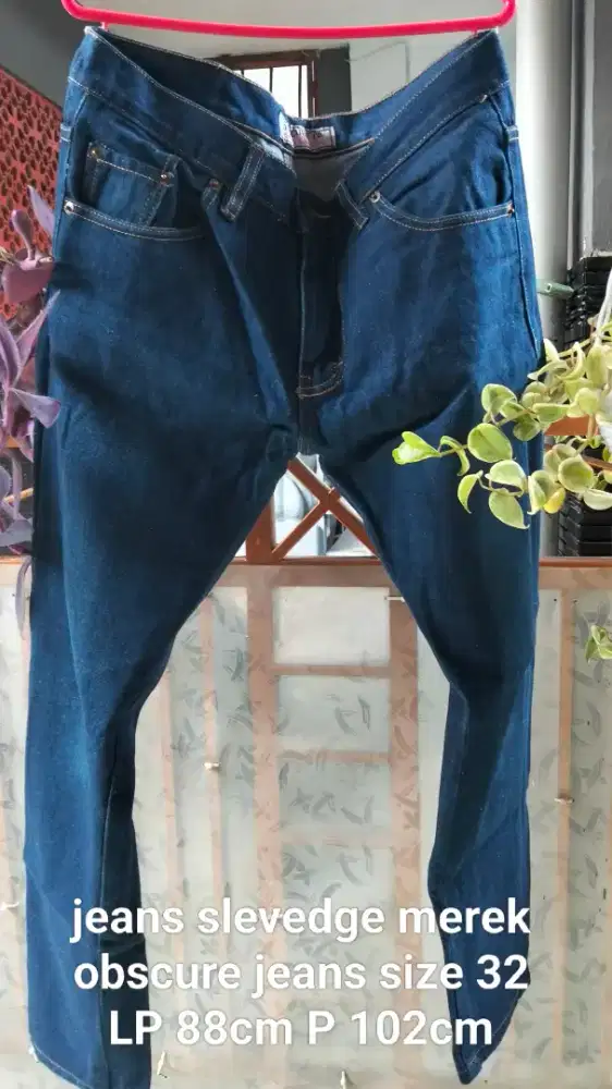 Celana jeans panjang blue denim