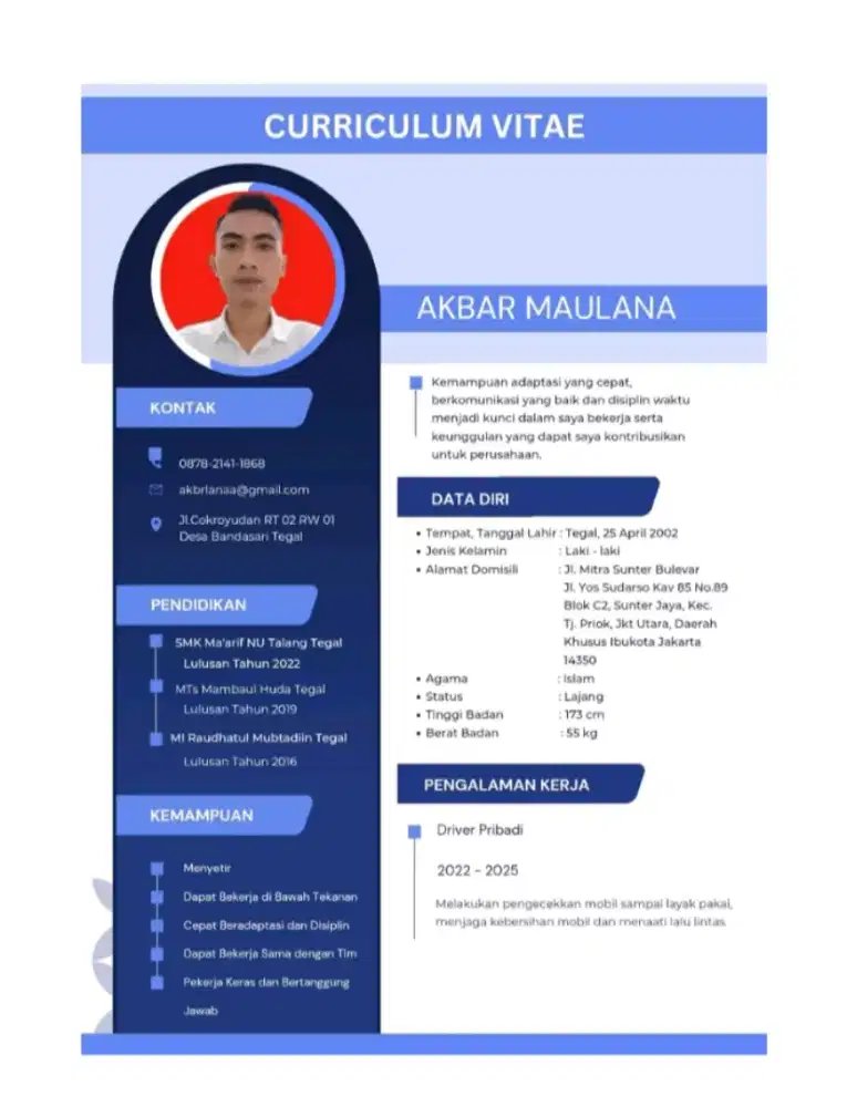 Driver pribadi/driver kantor