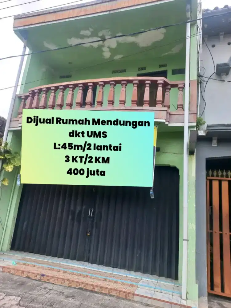 Dijual Rumah plus Ruko timur UMS 2 lantai