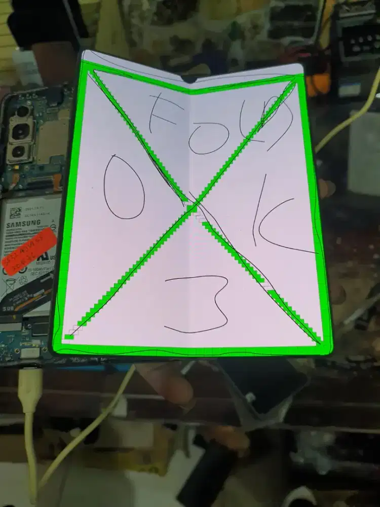 LCD DALAM SAMSUNG GALAXY Z FOLD 3 MINUS TOMPEL FUNGSI 100% NORMAL