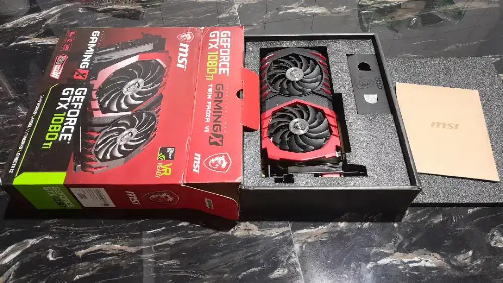 GPU MSI Geforce GTX 1080ti 11GB lengkap dus  kondisi No display