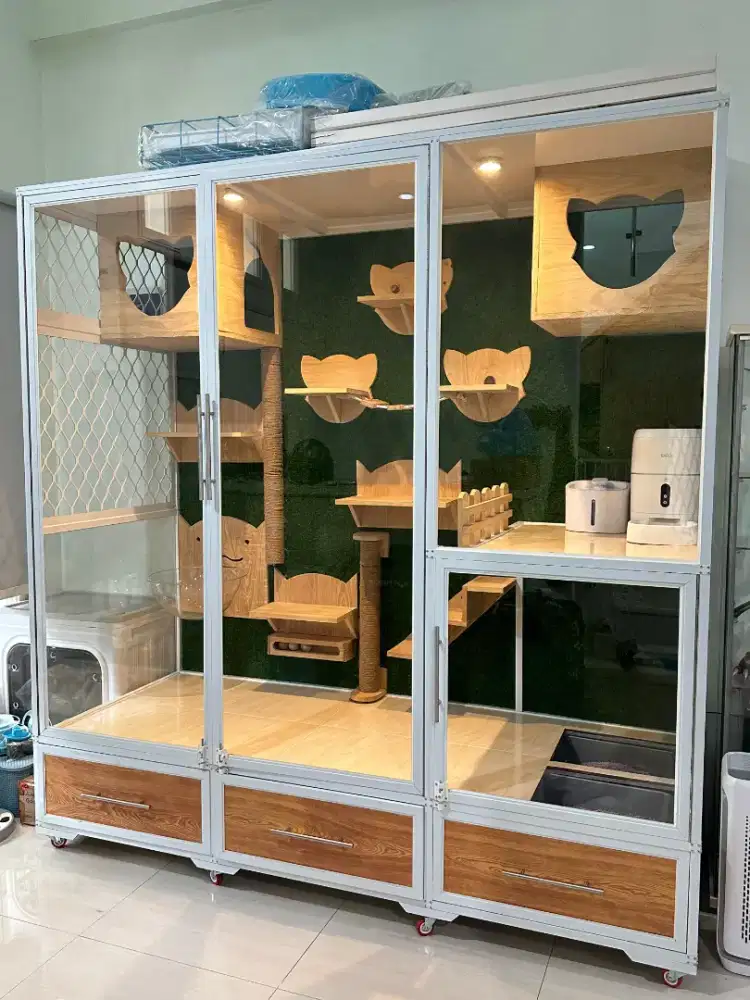 Kandang Aquarium Playground Kucing Anabul