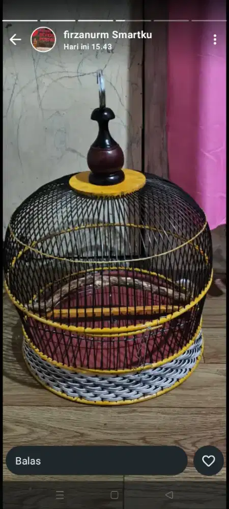 Sangkar tekukur d 40 cm tebok nya dan bisa dilepas