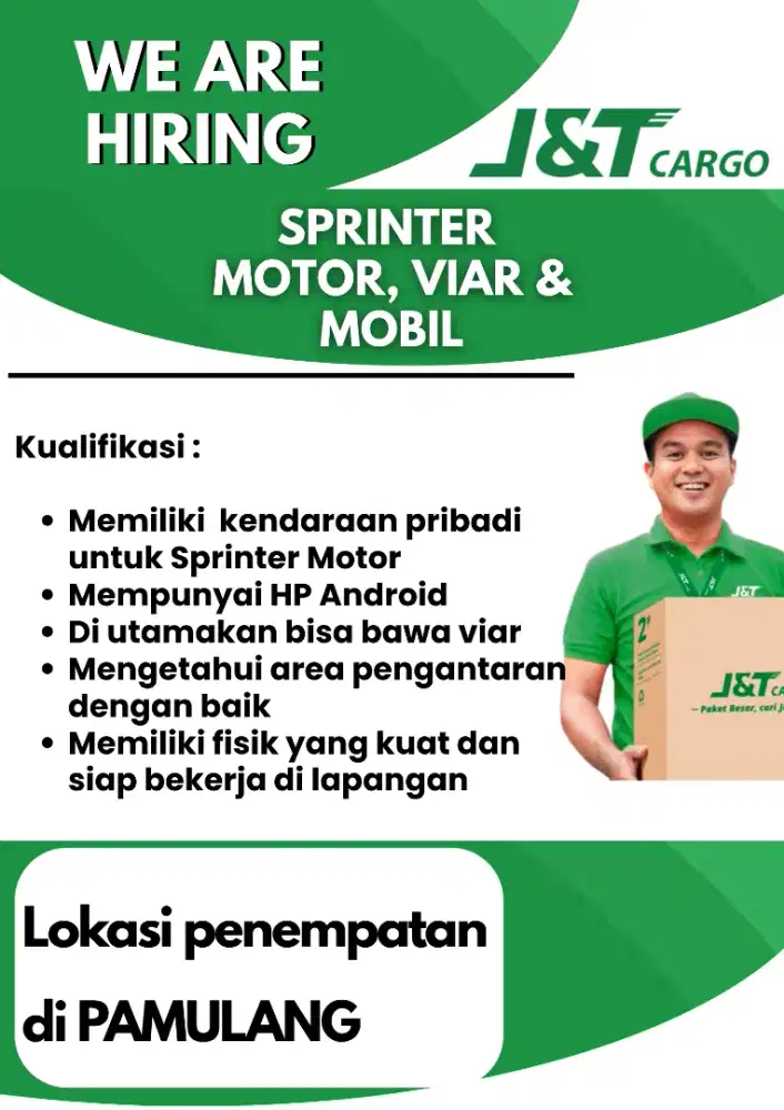 Dibutuhkan Segera Sprinter Motor, Viar dan Mobil