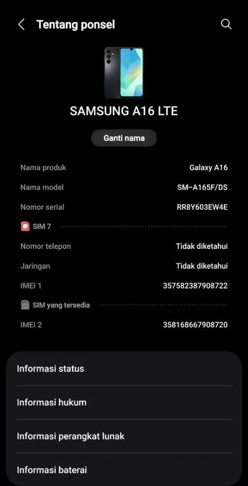 DICARI !! TUKERAN HP SAMSUNG A16 LTE