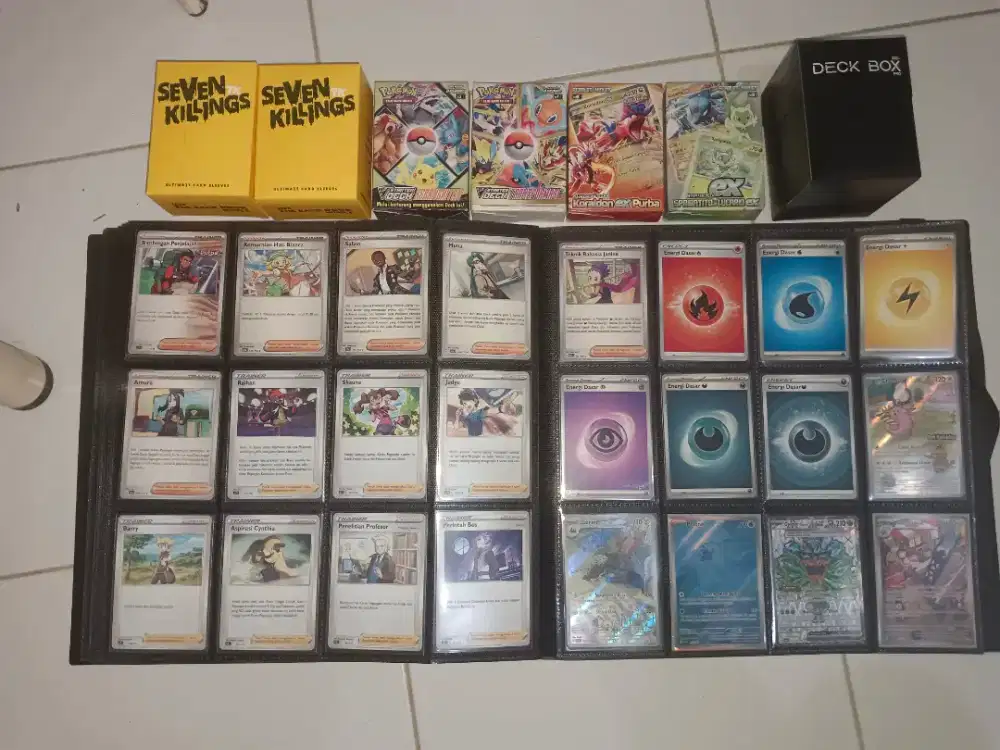 Bundle Pokémon TCG Indonesia: Starter Deck, Album C/R/RR, 3 AR + 1 SR